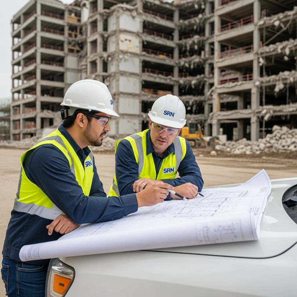 SRN Mühendislik ekibi sahada proje incelemesi